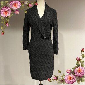 Calvin Klein charcoal grey v-neck sweater dress size Small